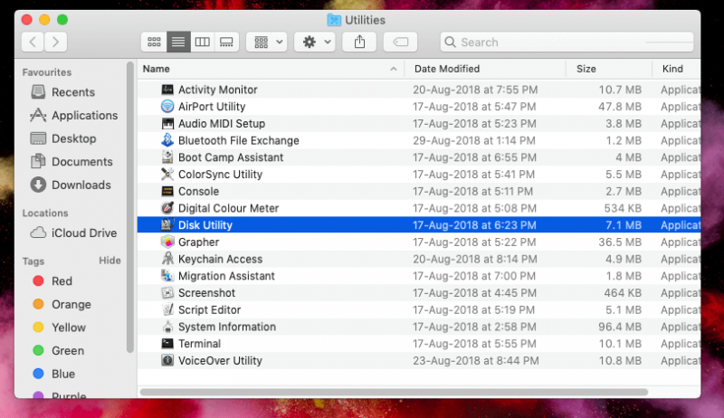 Disk Utility On Mac