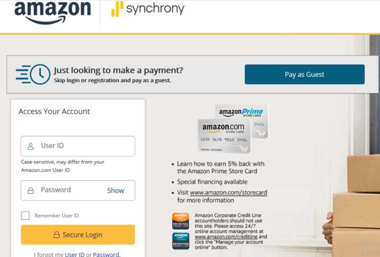 Synchrony Bank Amazon Login